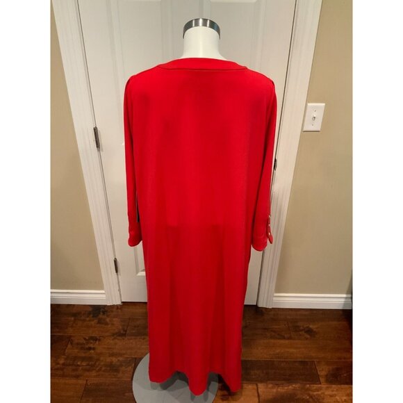 Tuckernuck Red Barnett Long Sleeve Midi Dress, Size XXL NEW $298 - Picture 6 of 6